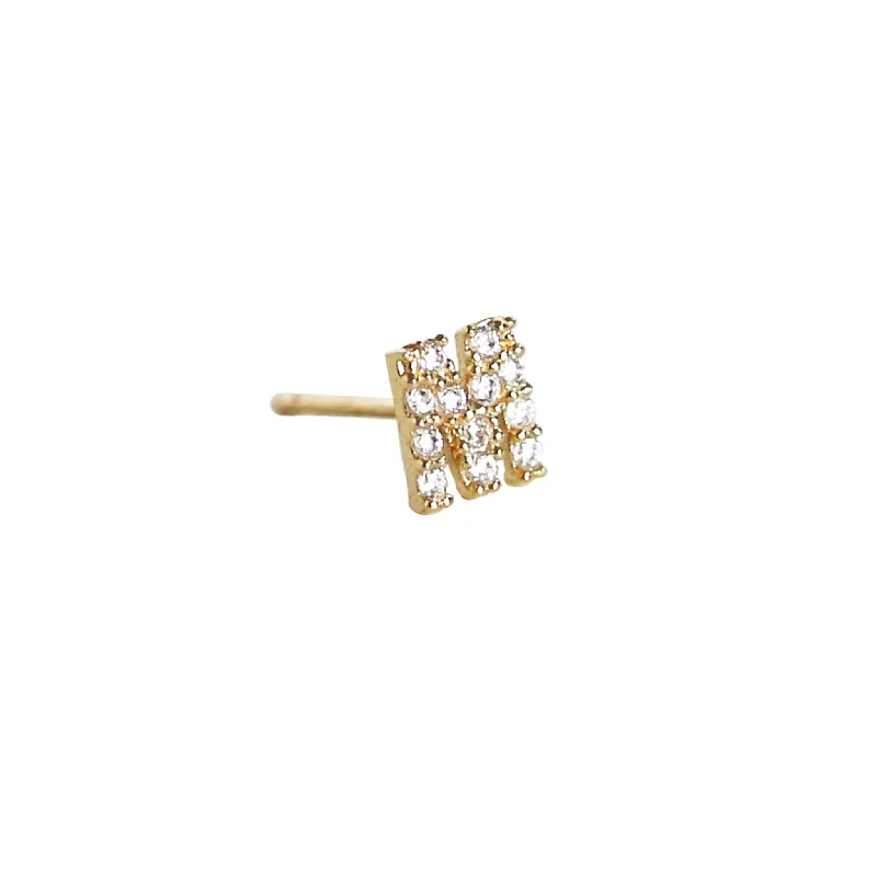 M Initial Stud | 14K Gold