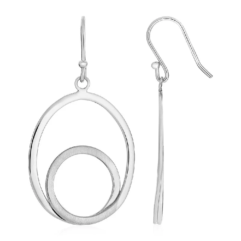 Open Oval Spiral Earrings in Sterling Silver