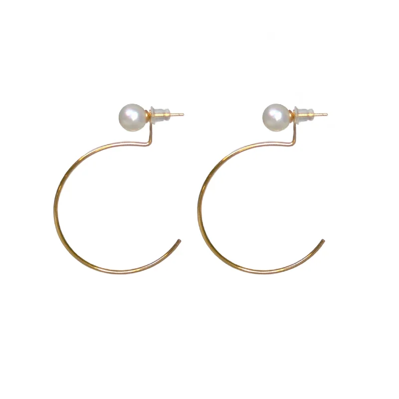 Peral w Ear-Jacket Hoops