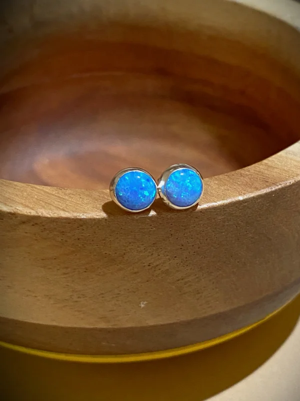 Round Blue Opal Posts